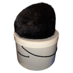 Vintage Elegant Black Mink Hat